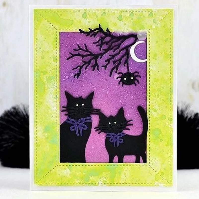 Металлические Вырубные штампы в виде кошки на Хэллоуин вырезанные формы для