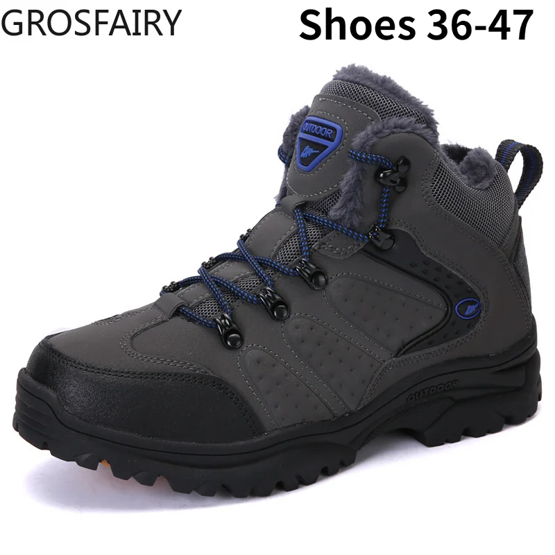 

2021 Winter Men's Boots Waterproof and Warm Fur Snow Boots Men's Outdoor Winter Work Casual Shoes Zapatos De Hombre