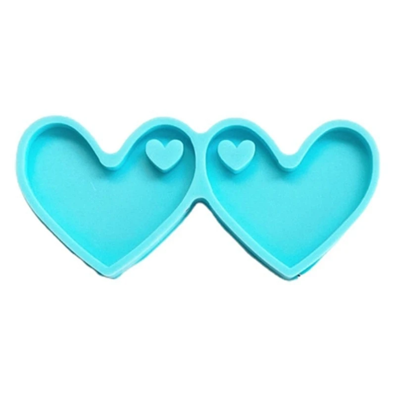 

Love Heart Shape Earrings Epoxy Resin Mold Jewelry Pendants Silicone Mould DIY Crafts Keychain Ear Dangle Casting Tool