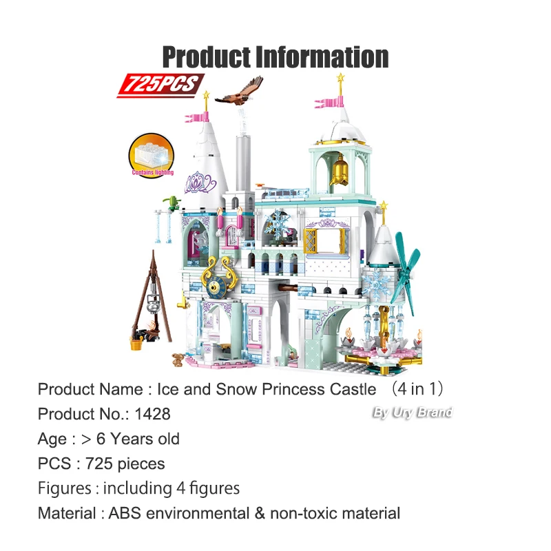 Новые модели волшебного Ледяного Замка Эльзы и Анны строительные блоки Замок принцессы Золушки совместимые