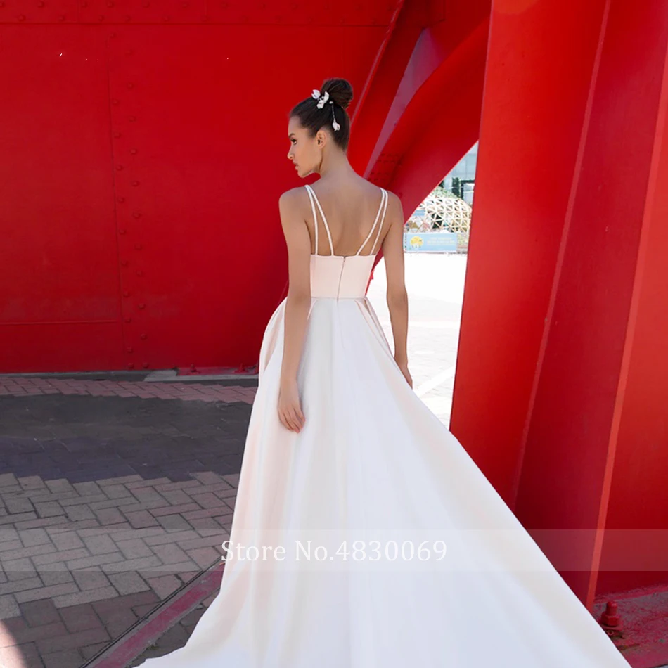 BAZIIINGAAA роскошное свадебное платье без рукавов с v-образным вырезом и открытой