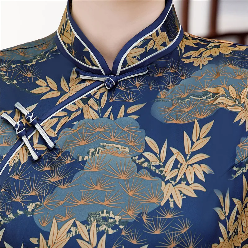 Летнее винтажное женское сексуальное тонкое платье-Чонсам Vestidos с коротким рукавом Ципао традиционная китайская одежда размера плюс M-4XL