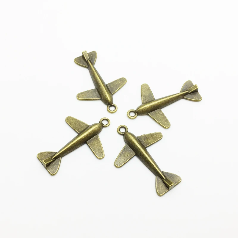 Украшения ручной работы 20 шт./лот из старинного бронзового сплава airplan aircraft charm 34*34