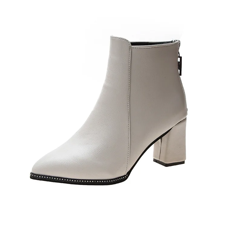 Новинка 2020 модная обувь женские ботильоны с круглым носком ботинки на молнии со