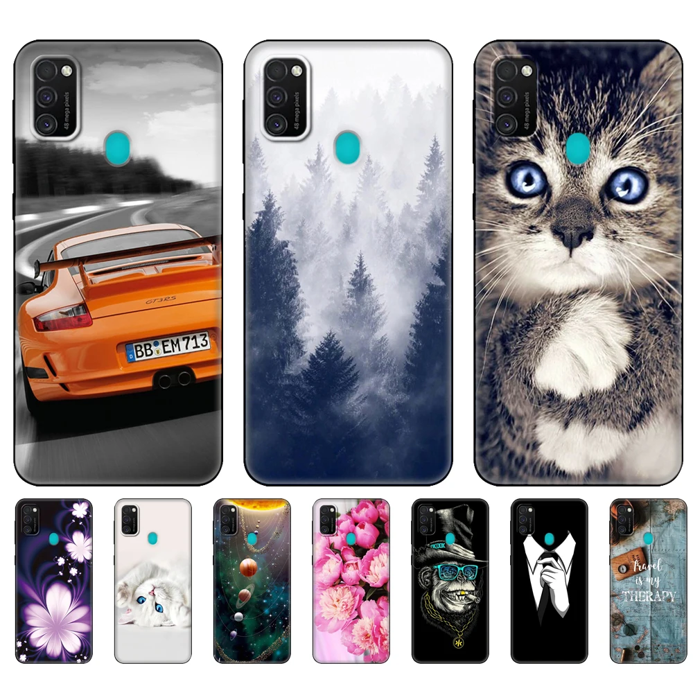 

For Samsung M21 Case 6.4" Soft Silicon covers For Samsung Galaxy M21 M 21 m215 Phone Back Bumper Funda black tpu case