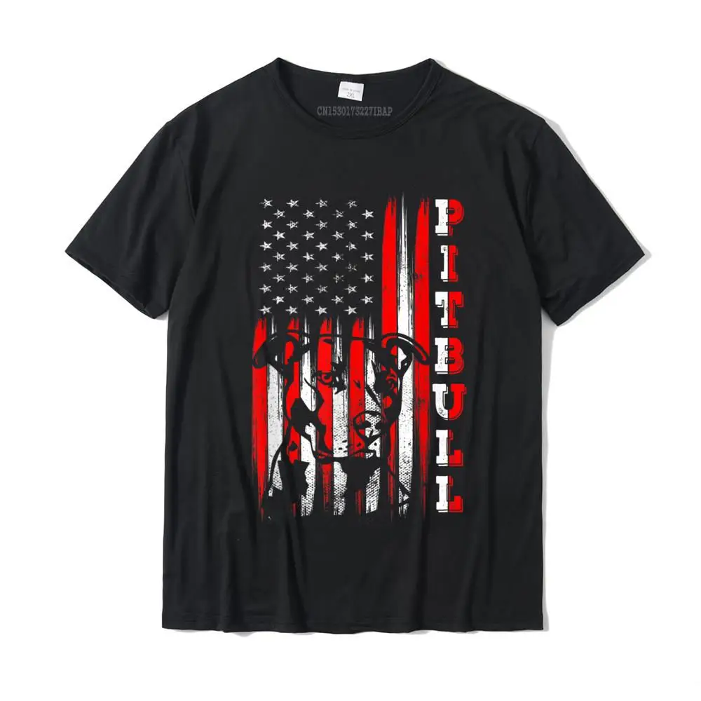 

Proud American Pitbull Terrier Flag Funny Dog Dad Mom T-Shirt Camisas Print Tops Shirt Cotton Men Top T-Shirts Print On Sale