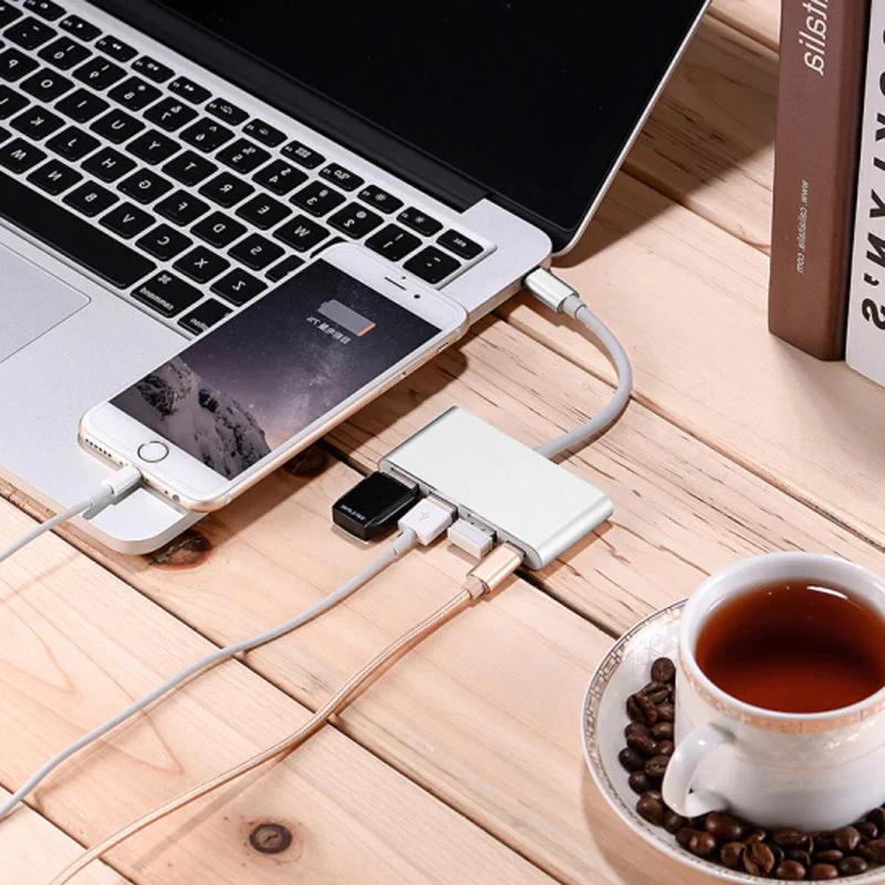 Type C USB 3 0 хаб зарядный адаптер портативный для мобильного телефона ноутбука