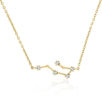 korean fashion simple diamond inlaid twelve constellations guard necklace zircon pendant card clavicle chain female jewelry gift