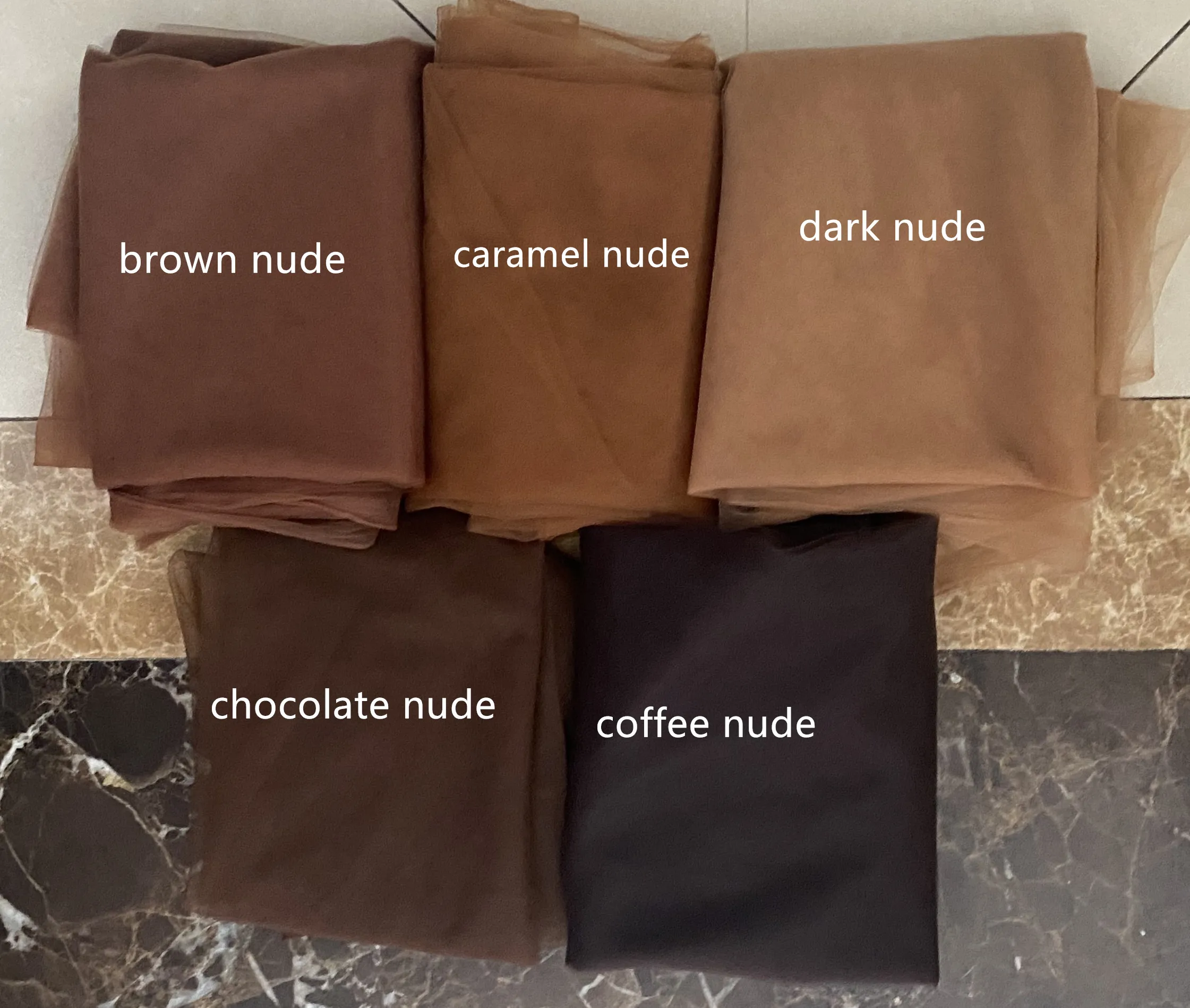 Тюлевая ткань 4 м/лот коричнево-кофейного светильник-обнаженная кожа