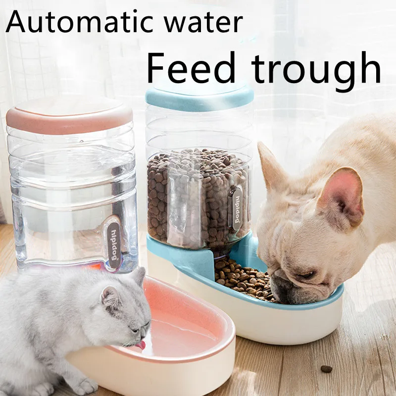 

Dog Automatic Pet Feeder Cat Water Dispenser Dog Bowl Cat Basin Water Feeding Bowl Cat Bowl Combined Grain Storage Barrel