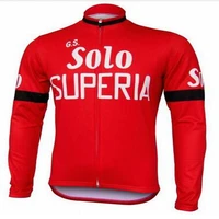 gs solo superi red retro men winter fleece thermal cycling jerseys long sleeve racing bicycle clothing maillot ropa ciclismo