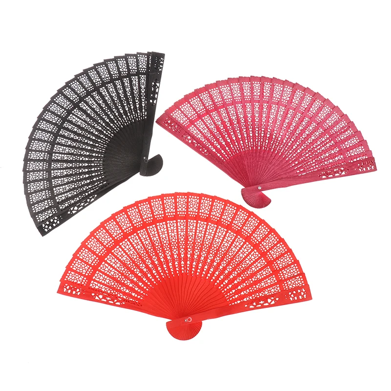 

1PC Chinese Hand-held Fan Wooden Scented Wedding Party Gift Bamboo Fan Wedding Bridal Party Decoration Handcraft