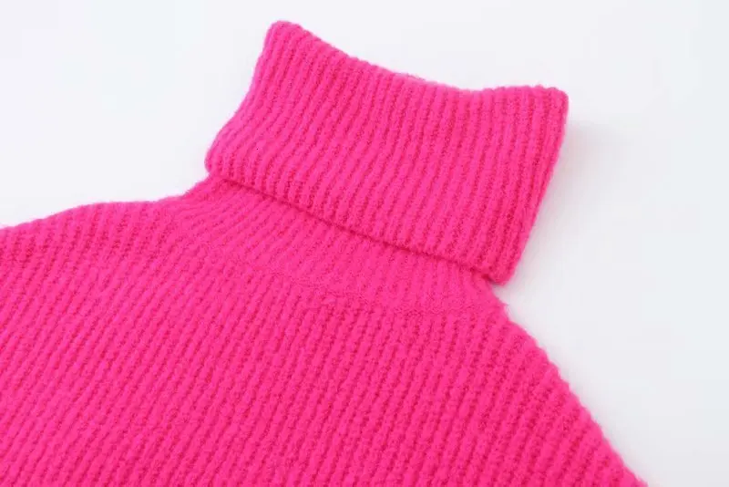 Fall 2019 Solid Long Thick Sweater Women Pullover Fluorescent Turtleneck Loose Neon Knitted Oversized | Женская одежда