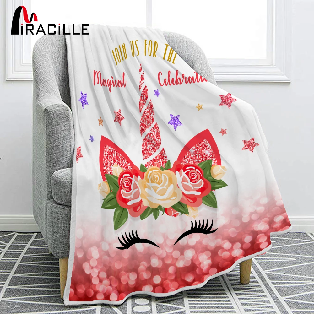 Miracille красочный Единорог фланелевый милый улыбающийся Кот кондиционер одеяло девочка как подарок покрывало постельное белье