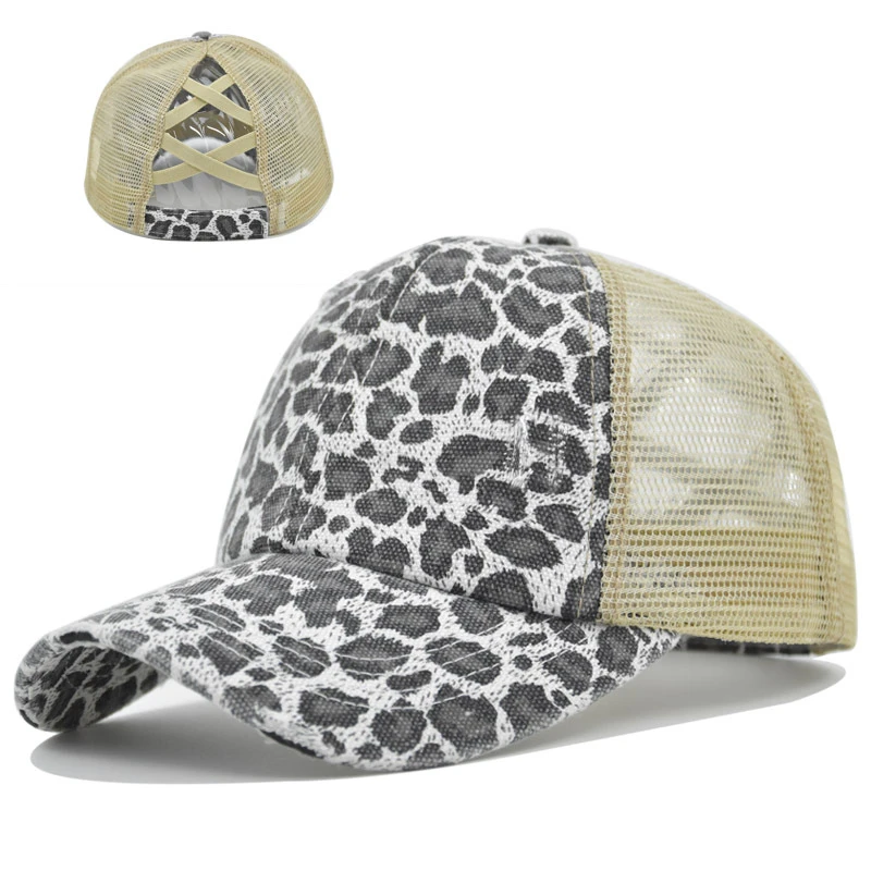 

Baseball Cap Sunhat Elastic Cross Ponytail Cap Hole Ponytail Cap Washed Cross Ponytail Mesh Cap Female Braid Hat Sports Outdoor