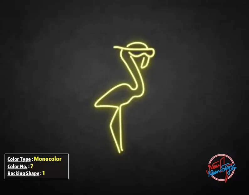 Неоновая светодиодная вывеска ручной работы с фламинго свадебная высветильник