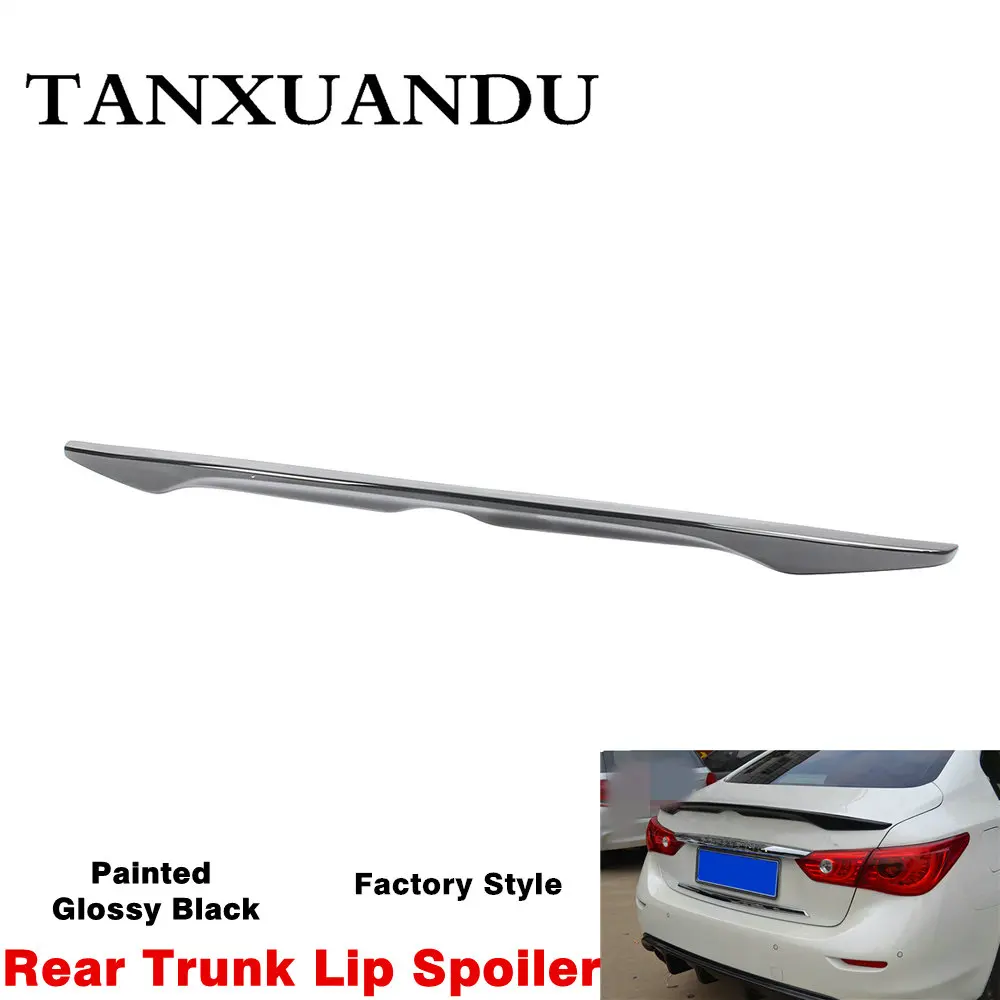 Окрашенный глянцевый черный ABS задний багажник спойлер крыло заводского типа