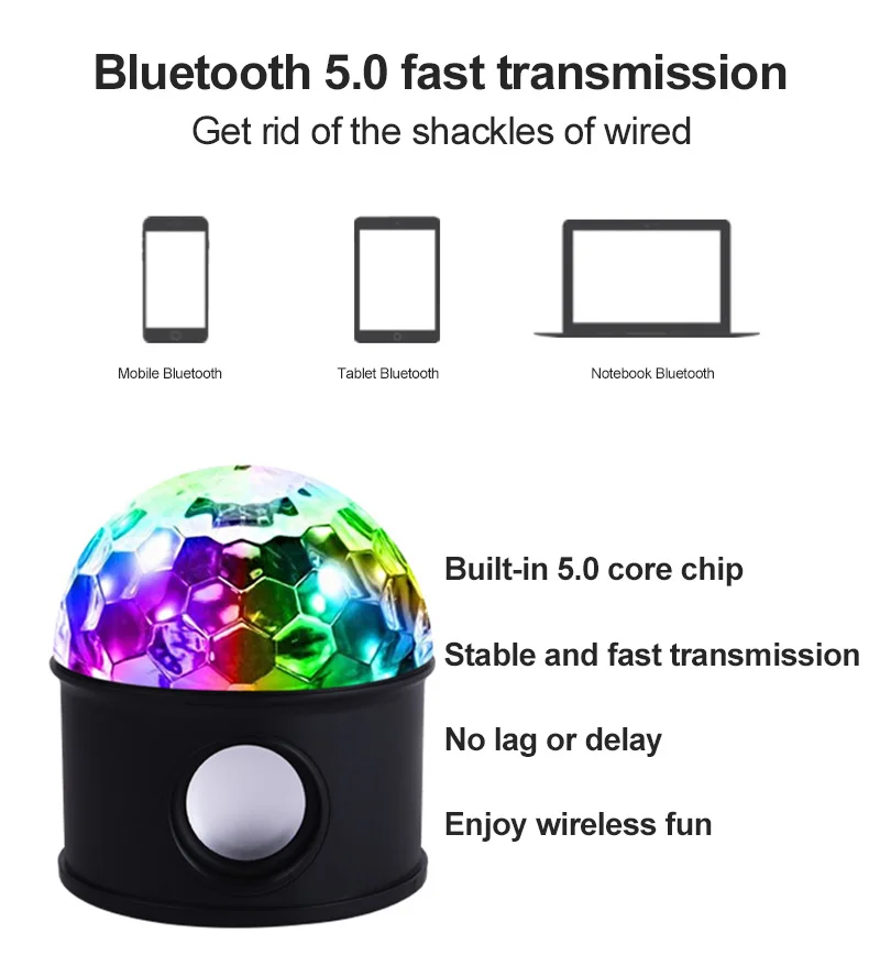 Светодиодный музыкальный светильник с Bluetooth перезаряжаемый светодиодный