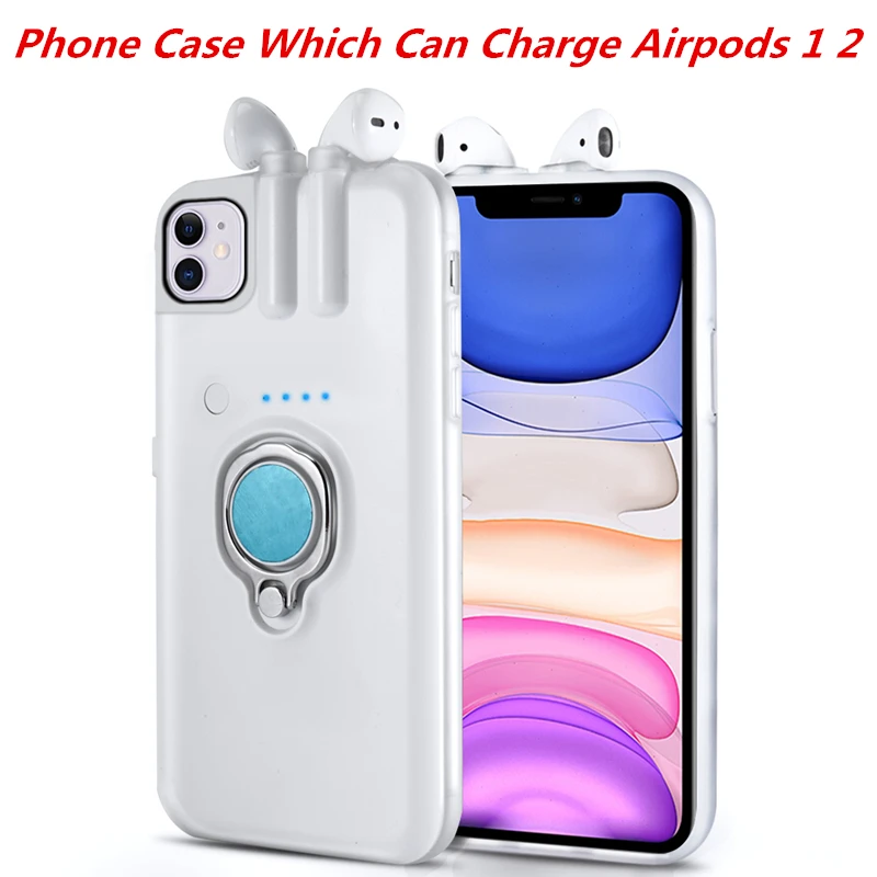 For iPhone 11 Pro Max Case Xs Xr X 8 7 6 6s Plus with AirPods 1 2 Charging Box Earphone Holder Dropshipping |