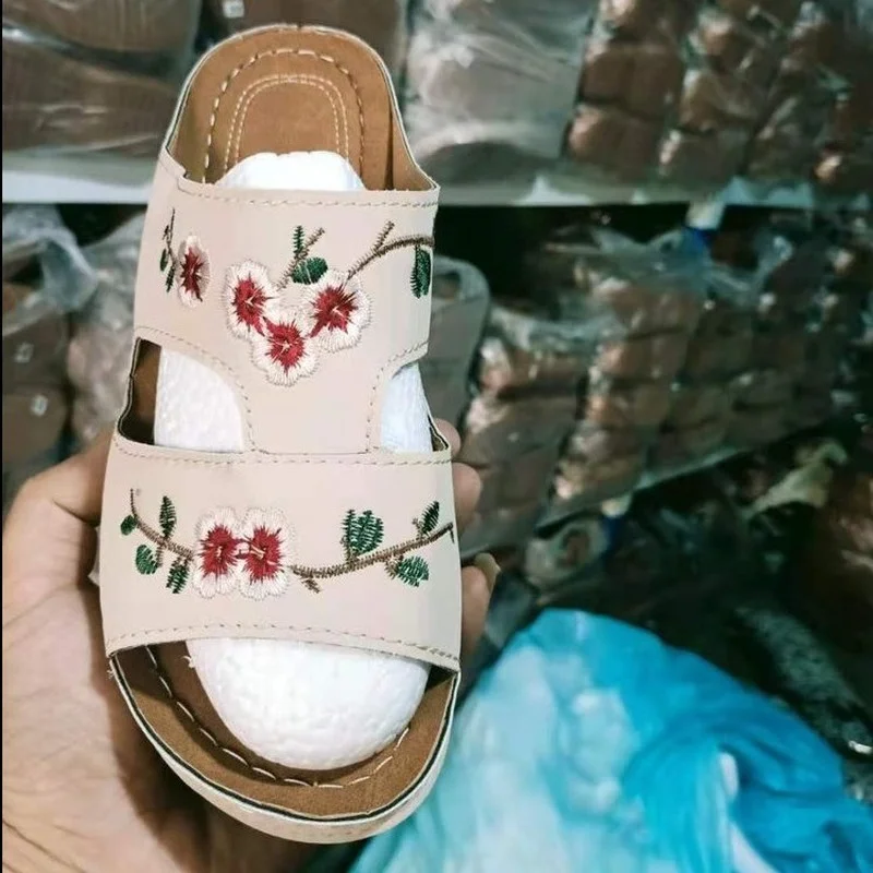 

Summer Women Wedge Sandals Premium Orthopedic Open Toe Sandals Vintage Anti-slip Leather Casual Female Platform Retro Shoes