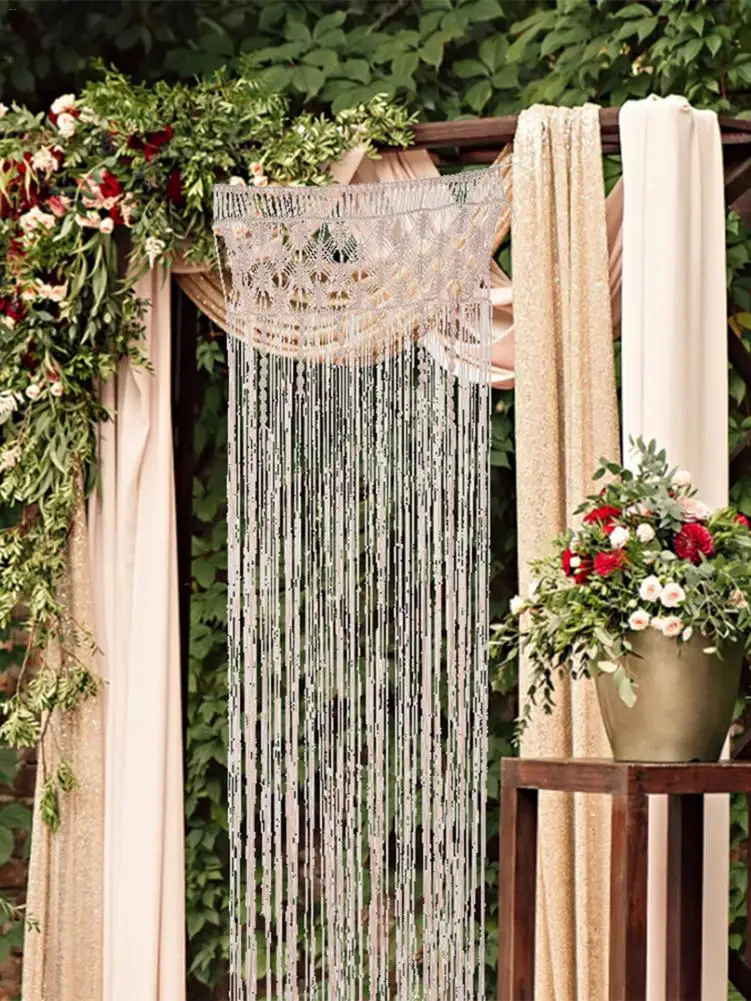 Занавеска плетеная в стиле макраме шикарный настенный гобелен ручной работы