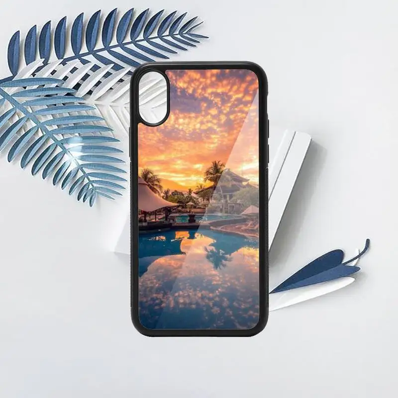 

Sunset view of Bali Beach Phone Case PC for iPhone 11 12 pro XS MAX 8 7 6 6S Plus X 5S SE 2020 XR