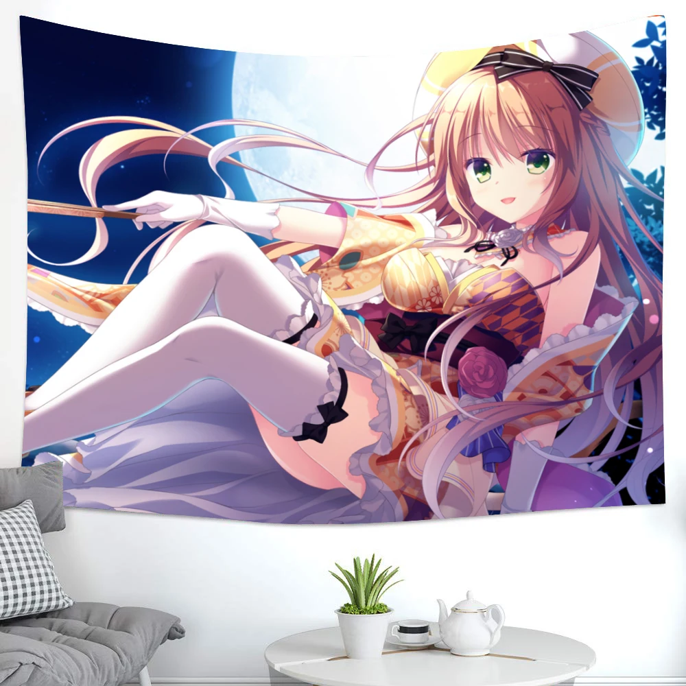 Красивая девушка аниме гобелен настенный спальня манга хиппи фон украшения