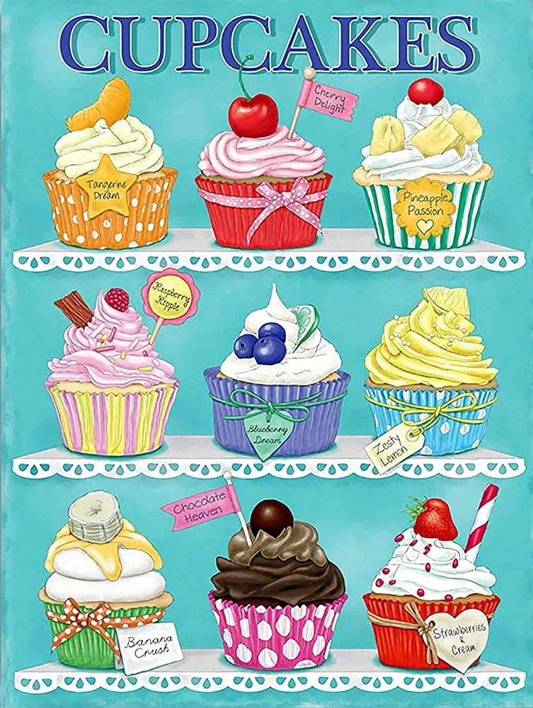 

New Metal Poster Fresh and Delicious Cupcakes Vintage Metal Tin Sign 8x12 Inch Retro Art Home Cake Shop Bar Pub Garage Shop