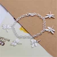 high quality 925 sterling silver bracelet dragonfly pendant bracelet woman party charm jewelry gift