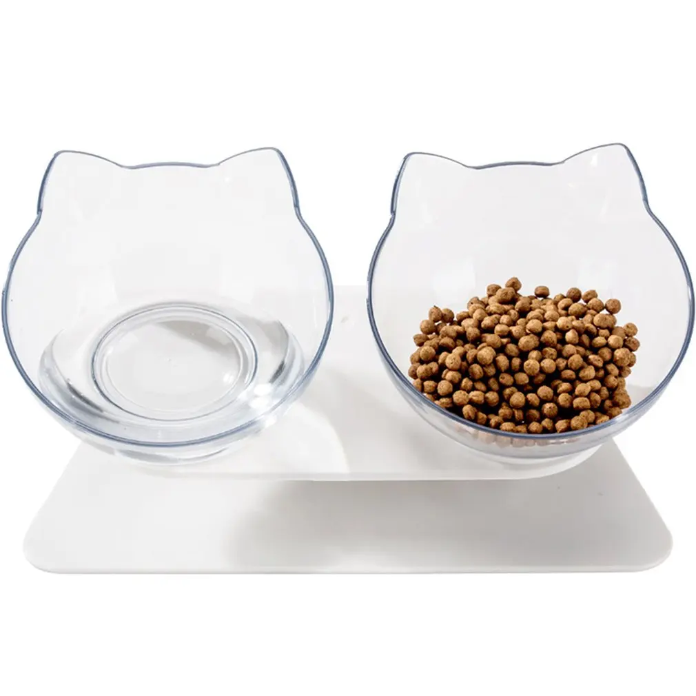 

new Non-slip Cat Bowl Double Bowls With Raised Stand Pet Food And Water Bowls For Cats Dogs Feeders Cat Bowl Pet Supplies