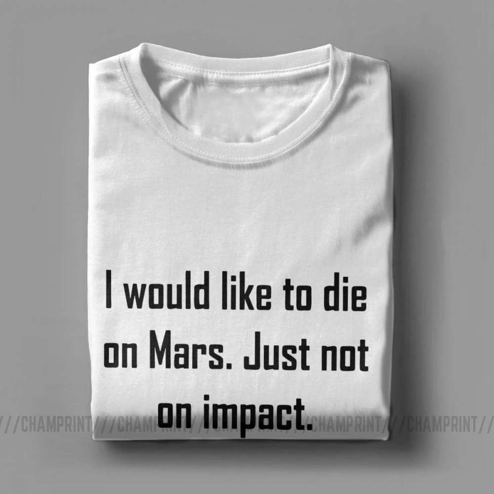 Новые мужские футболки с коротким рукавом Elon Musk Mars Quote хлопковые круглым вырезом