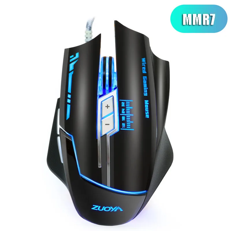 MMR7 black ZUOYA игровая мышь USB Проводная оптика Micel светодиодный с подсветкой игра Mause для ПК ноутбука pro gamer - Цвет: MMR7 black