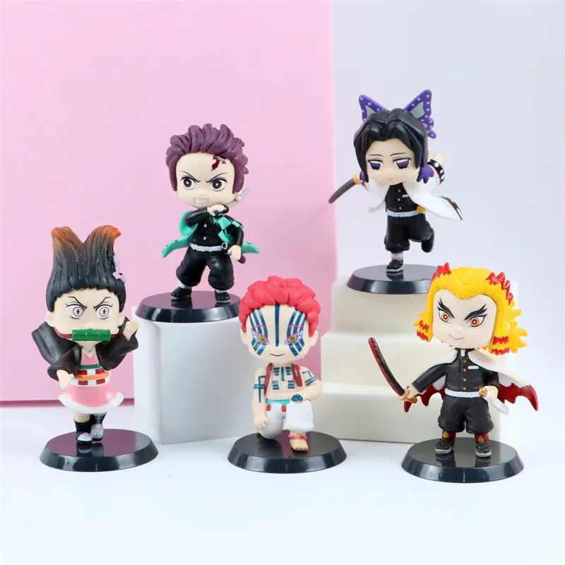

5pcs/set Demon Slayer Kimetsu No Yaiba Anime Figure Toys Akaza Dolls Children Gift