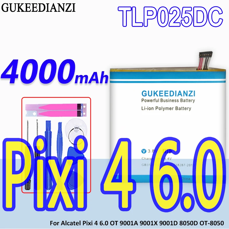 GUKEEDIANZI TLP025DC 3400 мАч сменная батарея для телефона Alcatel Pixi 4 6 0 OT 9001A 9001X 9001D 8050D 8050 литий