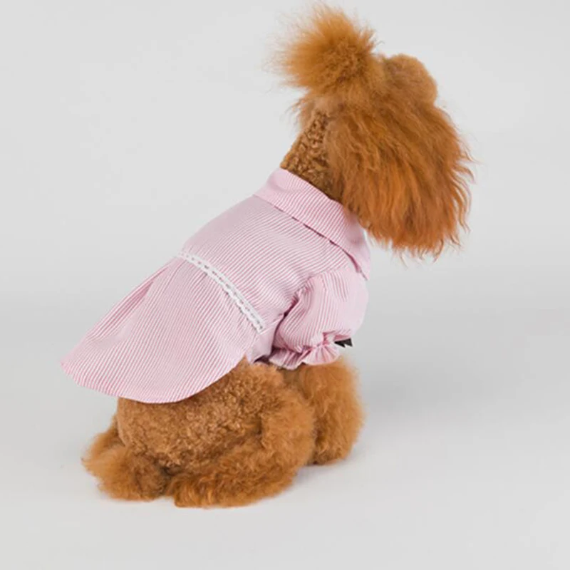 Клетчатая полосатая рубашка для питомцев хлопковые костюмы в клетку кошек