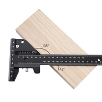 high precision woodworking scribing ruler aluminum alloy t type scriber measuring carpentry marking gauge carpenter diy tools