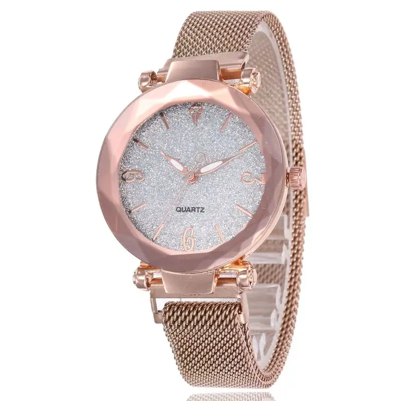 Горячие заклепки вставки Алмазная звезда кварцевые женские часы ленивые магнит