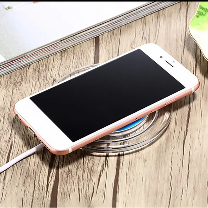 5W Qi Беспроводное зарядное устройство Магнитная Зарядка для IOS 8 X XS MAX XR быстрое зарядное устройство USB Qi прозрачная зарядная панель для телефона Android