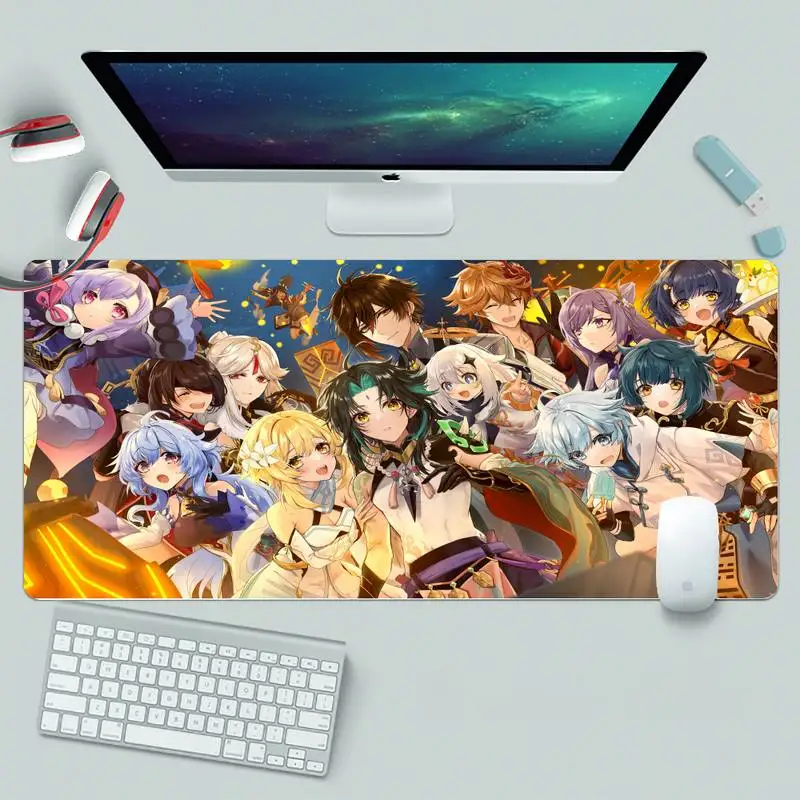 

Genshin Impact art Gaming Player desk laptop Rubber Mouse Mat L Large Gamer Keyboard PC Desk Mat Takuo Computer Tablet Mouse mat