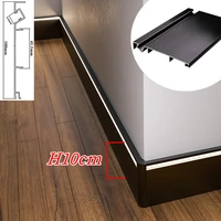 1mpcs h10cm skirting line aluminum profiles led surface mounted baseboard milky cover corner stair wall decor bar strip lights