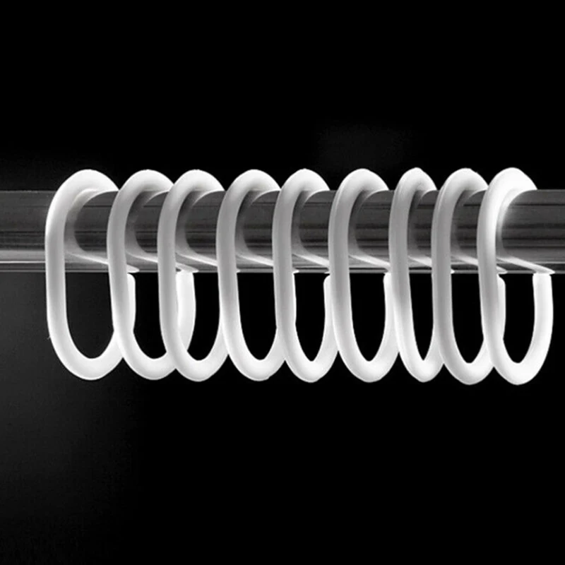 12 шт./лот белый прозрачный пластик C форма Ванна драпировка душ кольцо петли