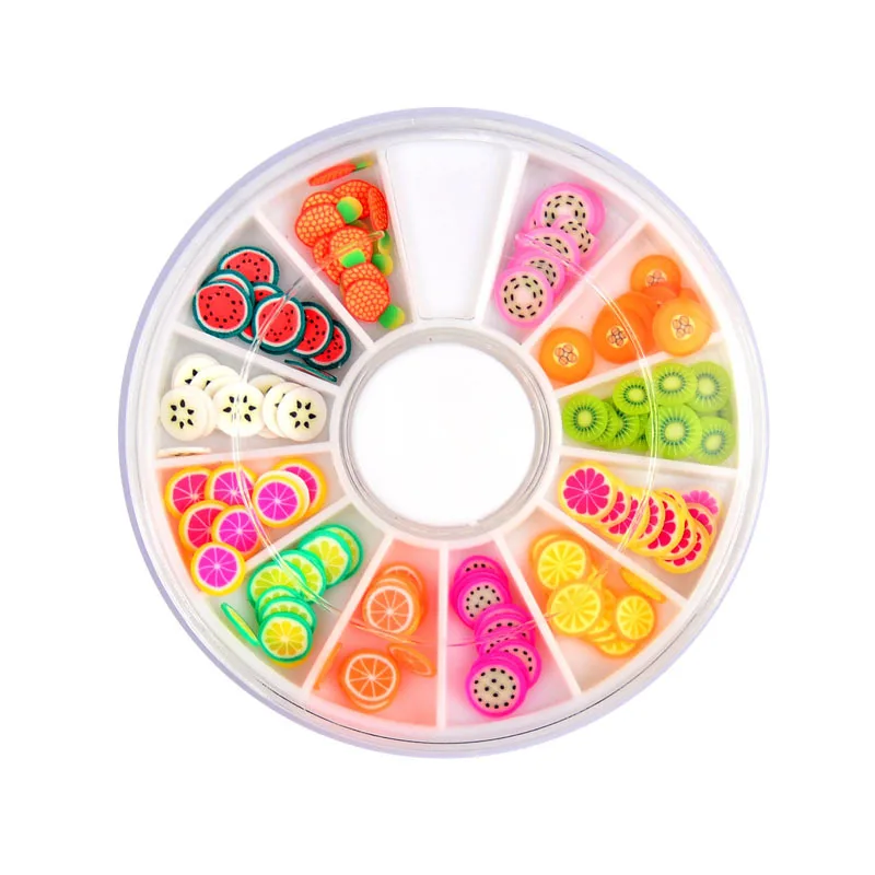 1 Wheel Polymer Soft Clay Slices Flakes Nail Art Decoration Fruit Butterfly Cartoon Candy Xmas Mixed Design DIY Accessories | Красота и