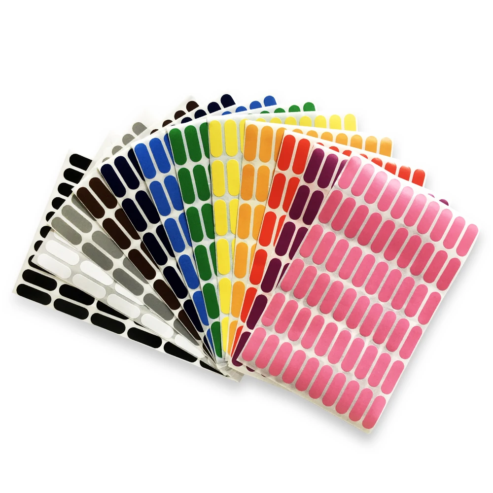 720 colorful oval stickers can write category 60 labels each | Канцтовары для офиса и дома