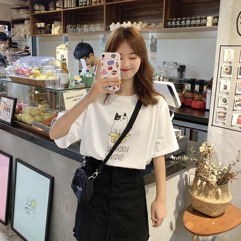 Женские футболки летняя футболка с коротким рукавом женская в стиле Харадзюку