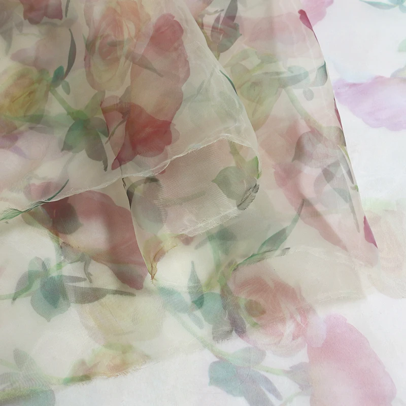 5 м/лот розовая Цветочная Марля свадебное платье ткань органза | Дом и сад