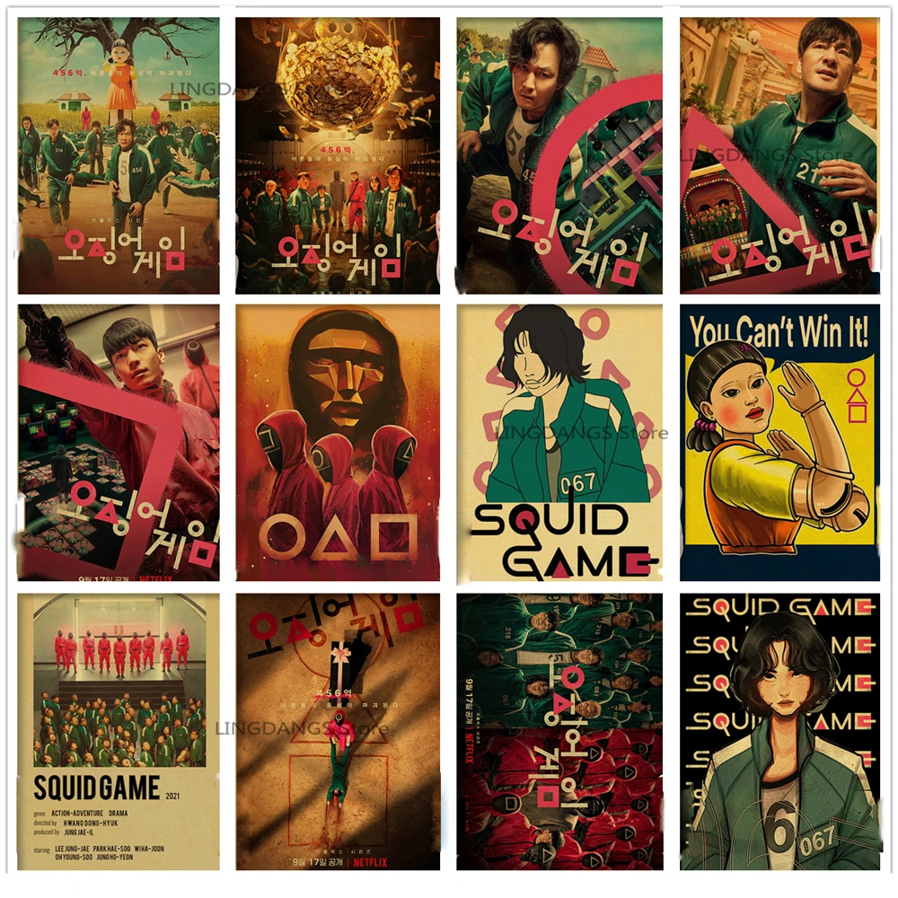 

5D Diy Diamond Painting Squid Game Famous Korean Drama Rhinestone Square/round Diamond Embroidery Mosaic Bead Home Decoration