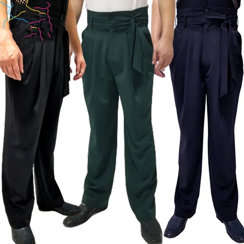 Брюки мужские для латиноамериканских танцев тренировочные штаны с завышенной