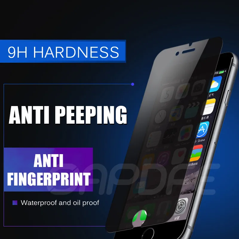Антишпионское закаленное стекло для iPhone X, XR, XS, 11 Pro, Max, Защита экрана для конфиденциальности iPhone 8, 7, 6, 6S Plus, 5S, SE, защитное стекло, пленка