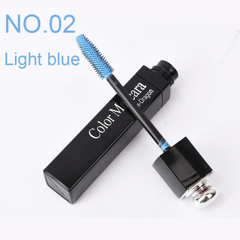 mascara-light blue ICYCHEER цветная Водостойкая тушь для ресниц быстросохнущая завивка ресниц с эффектом нарощенных ресниц Синий Коричневый Красный Фиолетовый Черный Тушь для ресниц - Цвет: mascara-light blue