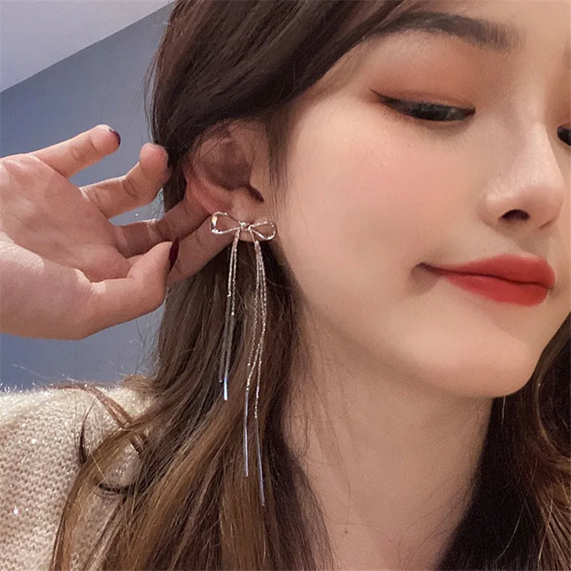 

2021 New Butterfly Long Snake Bone Chain Earrings Tassel Earrings Women's Wedding Fashion Jewelry